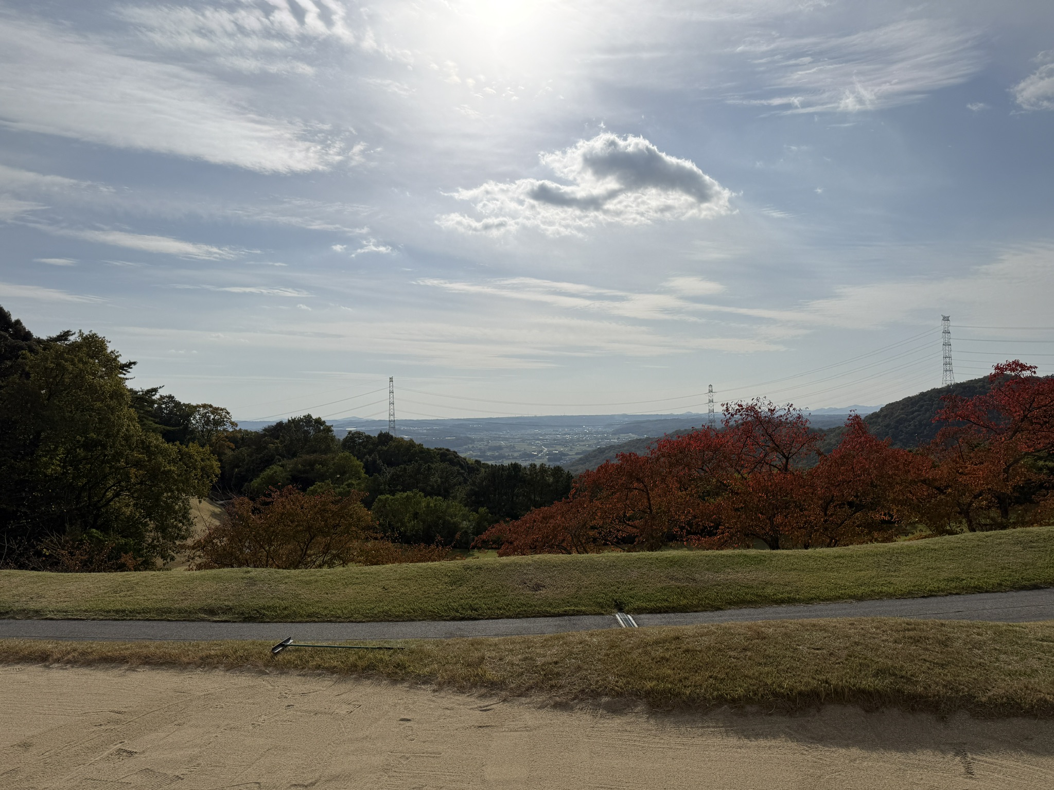 Lake Swan Country Club - panoramic view with suspension bridge in distance