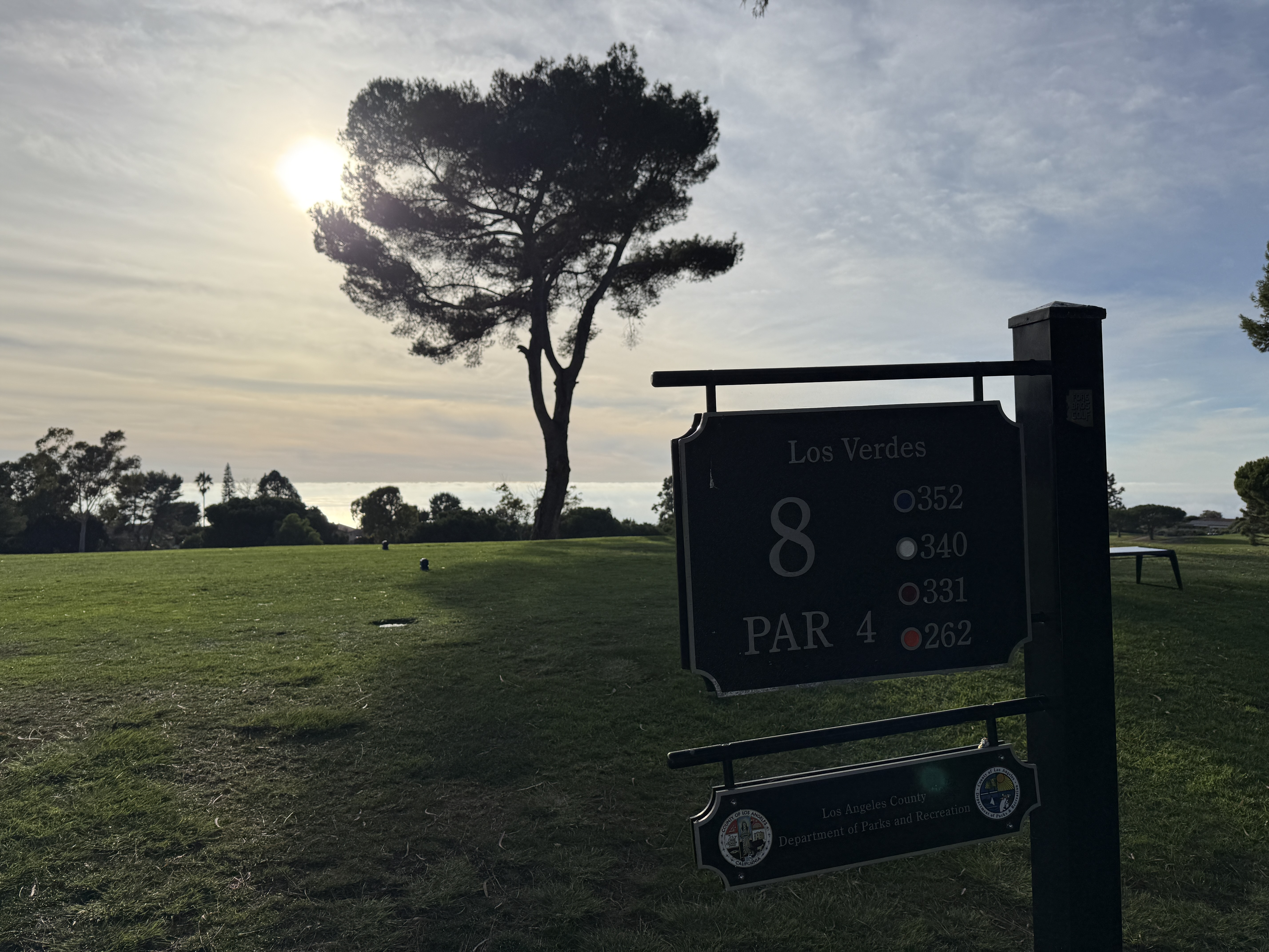 Los Verdes Golf Course hole 8 sign, Rancho Palos Verdes